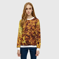 Свитшот женский Абстракция - желтый антрацит, цвет: 3D-белый — фото 2