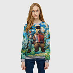 Свитшот женский Русский медведь Винсента Ван Гога, цвет: 3D-меланж — фото 2