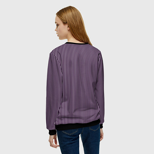 Женский свитшот Умеренный фиолетовый полосатый / 3D-Черный – фото 4