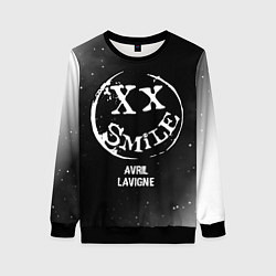 Женский свитшот Avril Lavigne glitch на темном фоне
