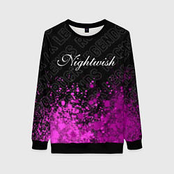 Свитшот женский Nightwish rock legends посередине, цвет: 3D-черный