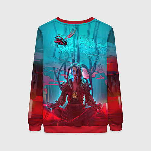Женский свитшот Cyberpunk 2077 Phantom Liberty / 3D-Красный – фото 2