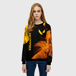 Свитшот женский Valorant - gold gradient вертикально, цвет: 3D-черный — фото 2