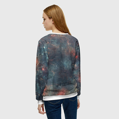 Женский свитшот Прекрасная кибернетическая девушка / 3D-Белый – фото 4