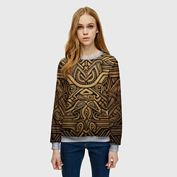 Свитшот женский Орнамент в стиле викингов, цвет: 3D-меланж — фото 2