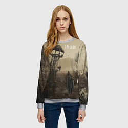 Свитшот женский STALKER трое у вышки, цвет: 3D-меланж — фото 2