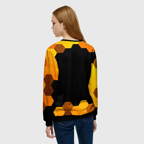Женский свитшот Valorant - gold gradient / 3D-Черный – фото 4