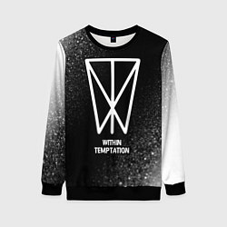 Свитшот женский Within Temptation glitch на темном фоне, цвет: 3D-черный