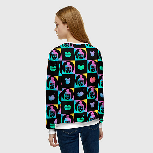 Женский свитшот The image of a girl in a square / 3D-Белый – фото 4