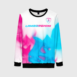 Свитшот женский Lamborghini neon gradient style посередине, цвет: 3D-черный