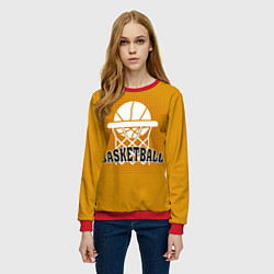 Свитшот женский Basketball - кольцо и мяч, цвет: 3D-красный — фото 2