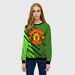 Свитшот женский ФК Манчестер Юнайтед спорт, цвет: 3D-черный — фото 2