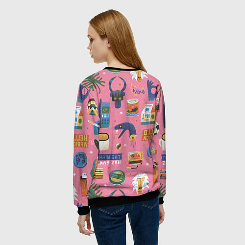 Женский свитшот Привет Африка / 3D-Черный – фото 4