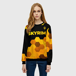 Свитшот женский Skyrim - gold gradient посередине, цвет: 3D-черный — фото 2
