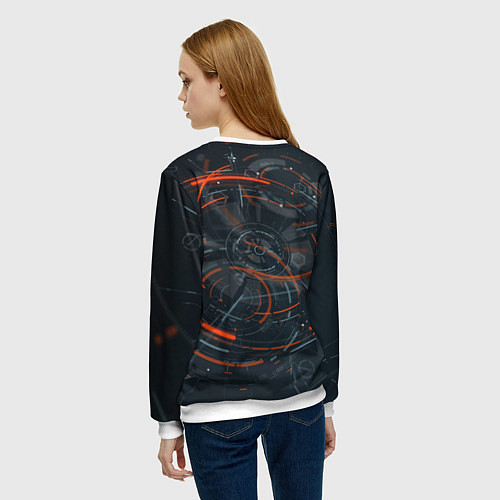 Женский свитшот Часовой механизм киберпанк / 3D-Белый – фото 4