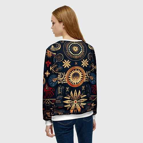 Женский свитшот Узор в славянском стиле / 3D-Белый – фото 4