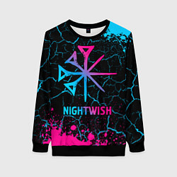 Свитшот женский Nightwish - neon gradient, цвет: 3D-черный
