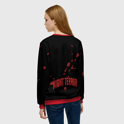 Женский свитшот Ночной ужас Хеллоуина / 3D-Красный – фото 4