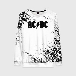 Свитшот женский ACDC rock collection краски черепа, цвет: 3D-белый