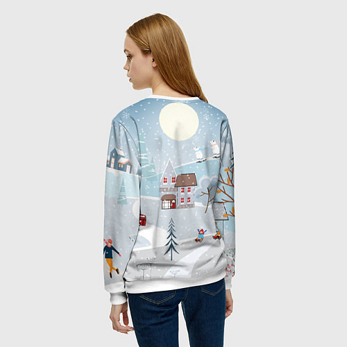 Женский свитшот Милый дракончик новый год / 3D-Белый – фото 4