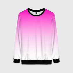 Свитшот женский Розово-белый градиент, цвет: 3D-черный