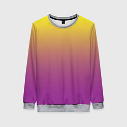 Свитшот женский Желто-фиолетовый градиент, цвет: 3D-меланж