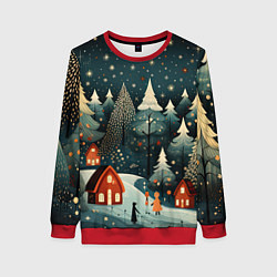 Женский свитшот Новогоднее настроение в деревне