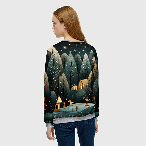Женский свитшот Зимняя страна чудес / 3D-Меланж – фото 4