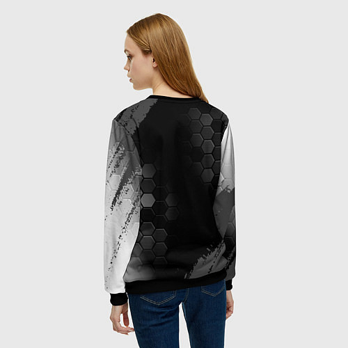 Женский свитшот Saints Row glitch на темном фоне / 3D-Черный – фото 4