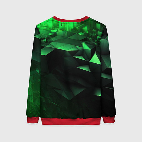 Женский свитшот Видение зеленого в абстракции / 3D-Красный – фото 2