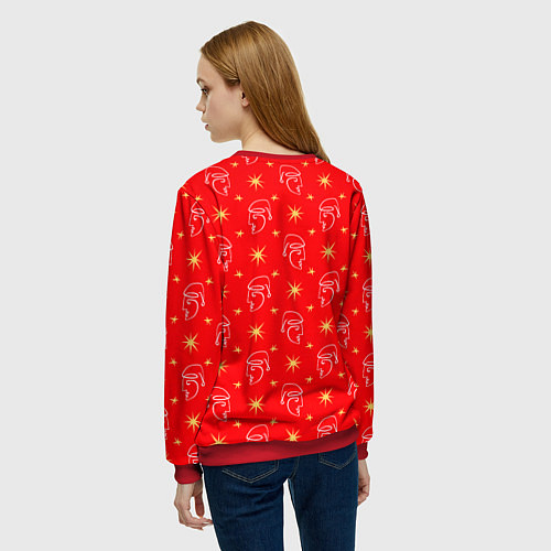 Женский свитшот Christmas New Year hippie / 3D-Красный – фото 4