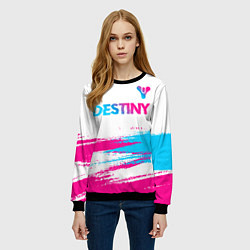 Свитшот женский Destiny neon gradient style посередине, цвет: 3D-черный — фото 2