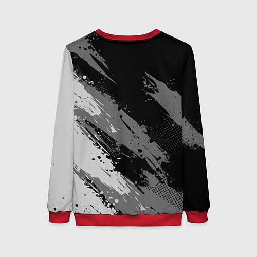 Женский свитшот Volvo - монохромный серый / 3D-Красный – фото 2