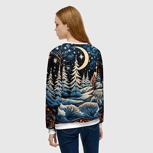 Женский свитшот Морозное утро / 3D-Белый – фото 4