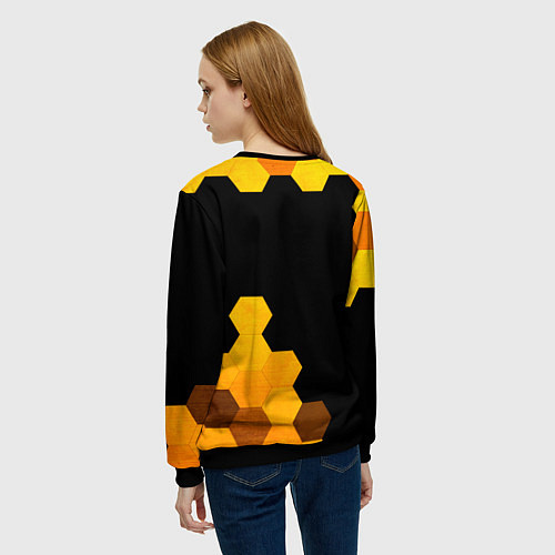 Женский свитшот Final Fantasy - gold gradient вертикально / 3D-Черный – фото 4