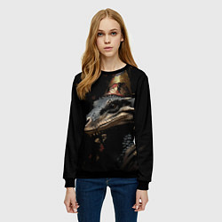 Свитшот женский Хранитель нового года, цвет: 3D-черный — фото 2