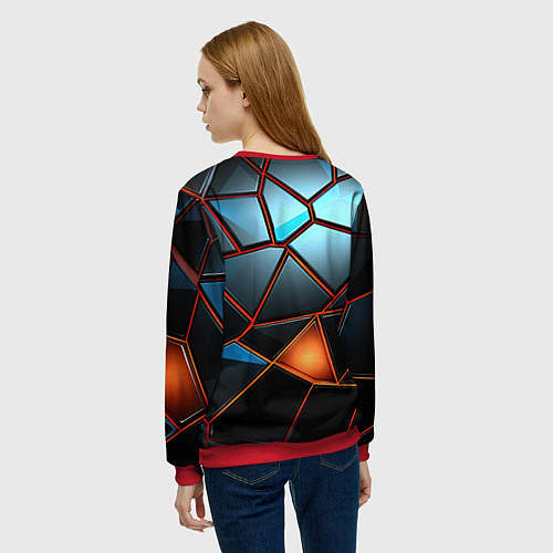 Женский свитшот Прорыв в пространстве / 3D-Красный – фото 4