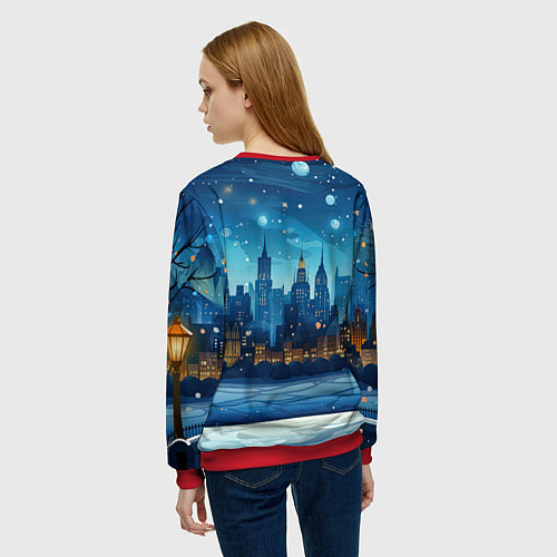 Женский свитшот Символ 2024 дракошка / 3D-Красный – фото 4