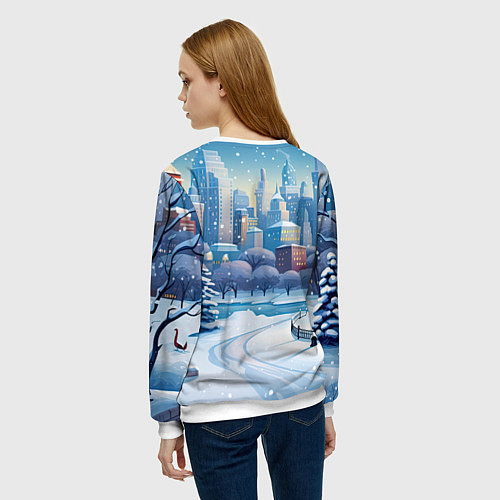 Женский свитшот Маленький дракон Грин / 3D-Белый – фото 4