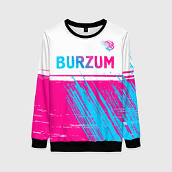 Свитшот женский Burzum neon gradient style посередине, цвет: 3D-черный