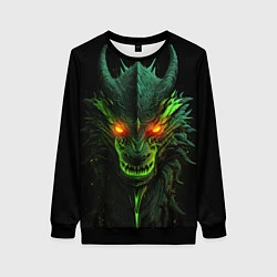 Свитшот женский Дракон сверкающих елей, цвет: 3D-черный