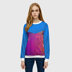 Свитшот женский Кляксы и цветной туман, цвет: 3D-белый — фото 2