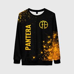 Свитшот женский Pantera - gold gradient вертикально, цвет: 3D-черный