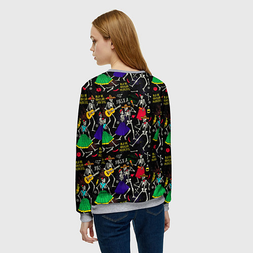 Женский свитшот Dia de los muertos / 3D-Меланж – фото 4