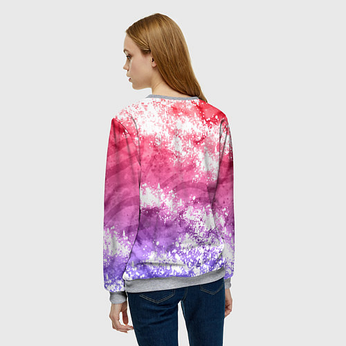 Женский свитшот Сине-красная абстракция / 3D-Меланж – фото 4