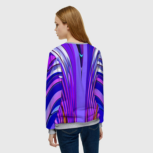 Женский свитшот Фиолетовые линии и полосы / 3D-Меланж – фото 4