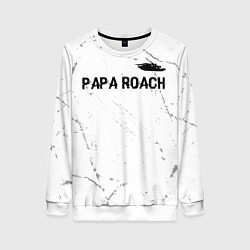 Свитшот женский Papa Roach glitch на светлом фоне посередине, цвет: 3D-белый