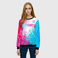 Свитшот женский Deftones neon gradient style посередине, цвет: 3D-черный — фото 2