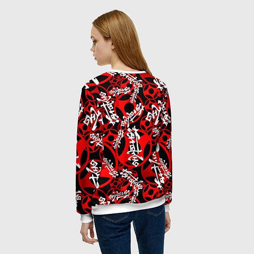 Женский свитшот Карате киокушинкай лого паттерн / 3D-Белый – фото 4