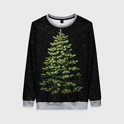 Свитшот женский Ель на темном фоне, цвет: 3D-меланж